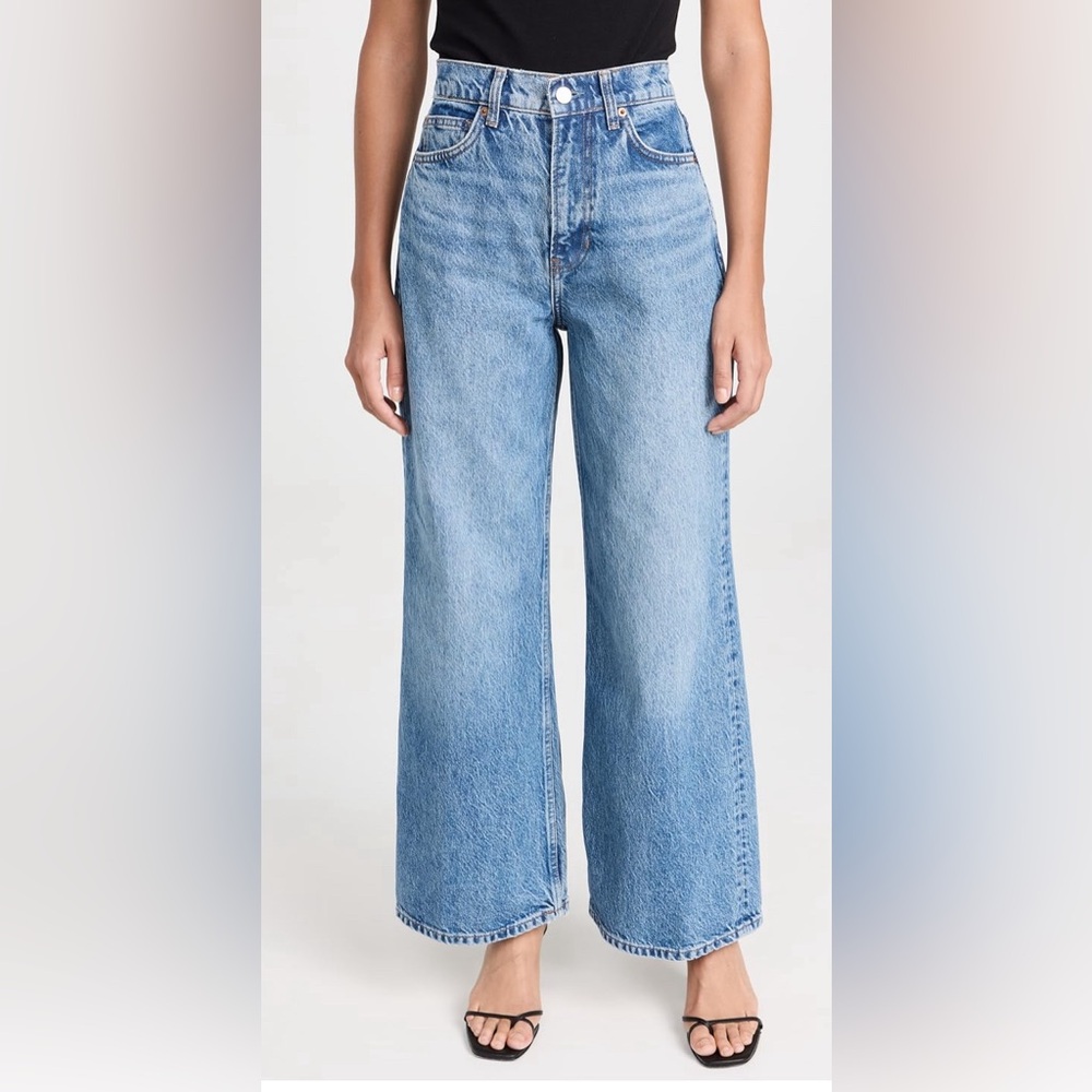Reformation cary high rise wide leg cropped jeans 27